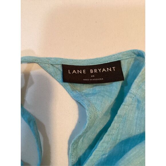 Lane Bryant Scoop Neck Peplum Linen Blend Top Sz 26 Capri SOLD OUT - Picture 8 of 11